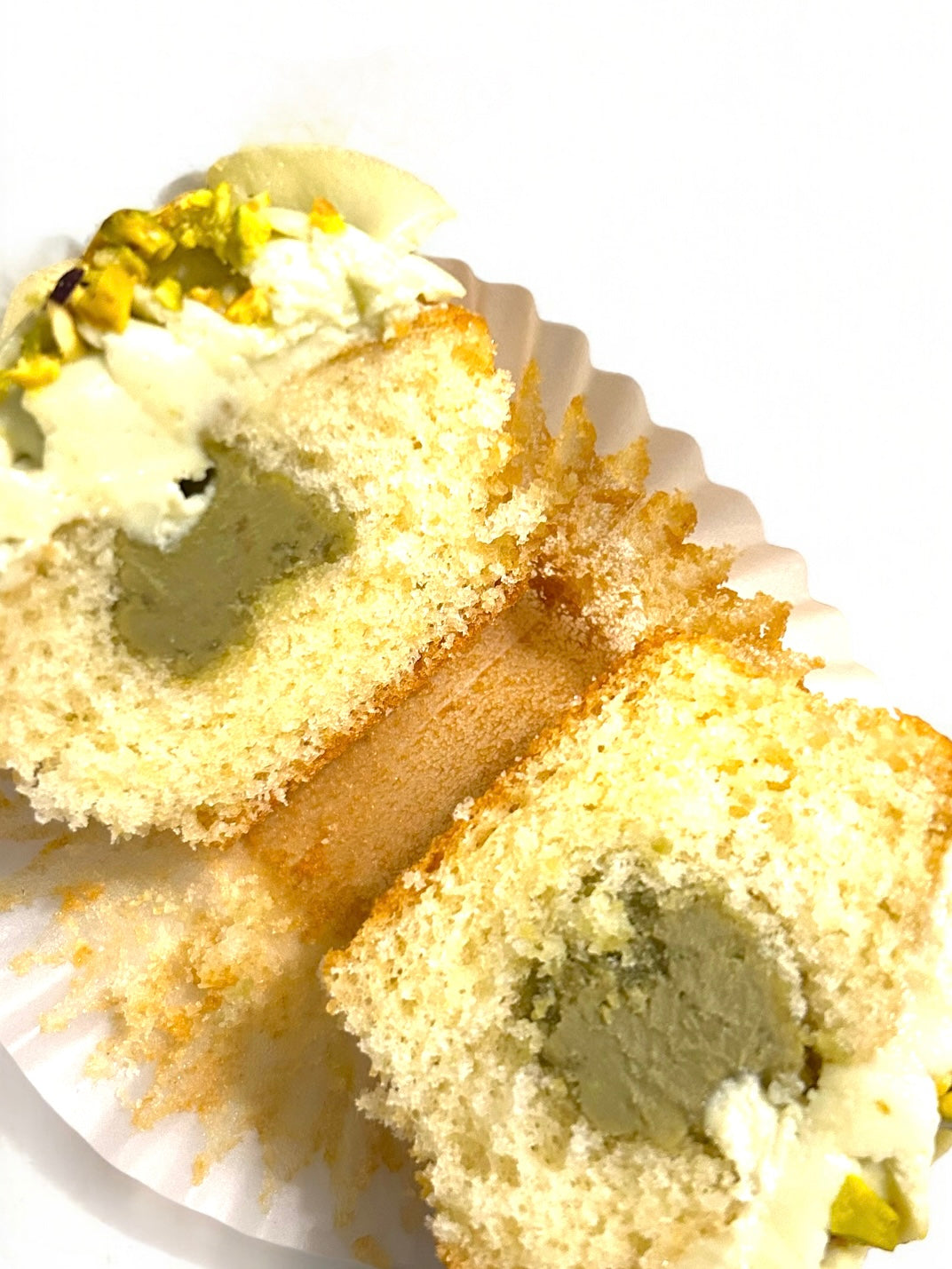 Pistachio stuffed cupcake